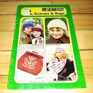 Beehive Patons Cap, Scarves and Bags (Beehive Patons #404,1970s)